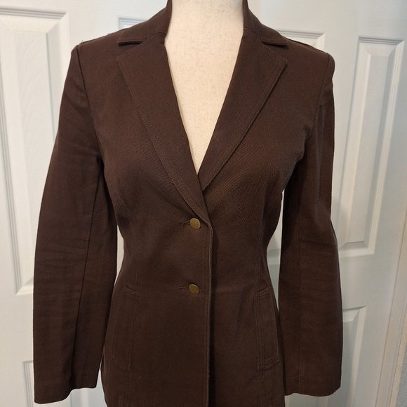 BCBG Brown Blazer Jacket Vintage Size 2 Corduroy Texture - Picture 2 of 10